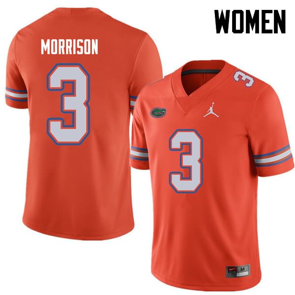 NCAA Florida Gators Antonio Morrison Women's #3 Jordan Brand Orange Stitched Authentic College Football Jersey ACQ4864IF